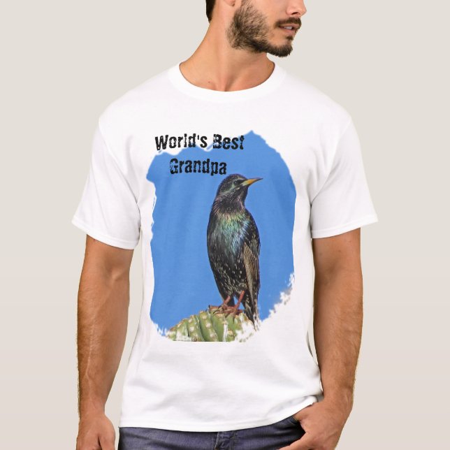Camiseta O melhor avô do mundo, Starling Cactus Avô (Frente)