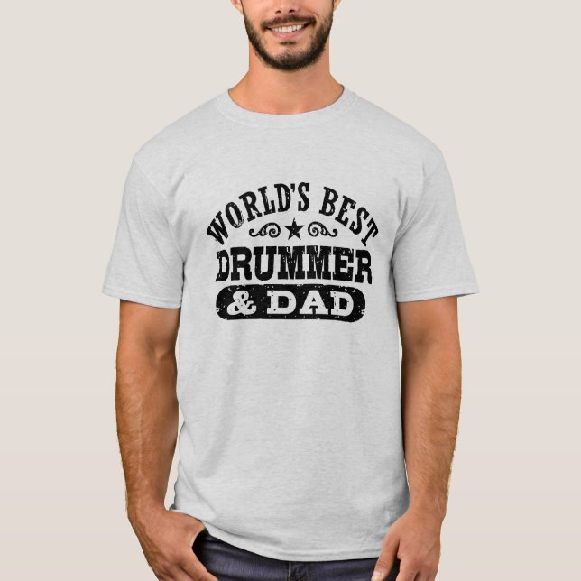 Camiseta O melhor baterista e Pai do mundo (Frente)