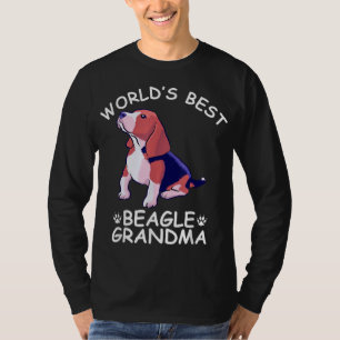 Camiseta O melhor beagle vovó engraçado cachorro-cachorro-j