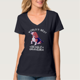 Camiseta O melhor beagle vovó engraçado cachorro-cachorro-j