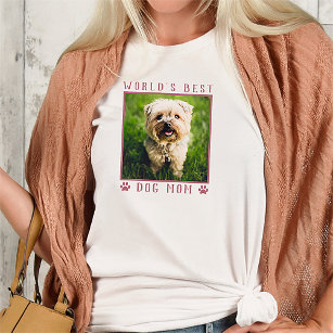 Camiseta O melhor cachorro do mundo, mamãe pia rosa, imprim