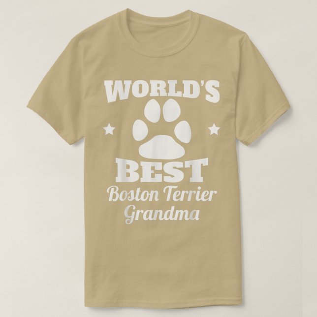 Camiseta O melhor cão de vovó de Boston Terrier do mundo  (Frente do Design)
