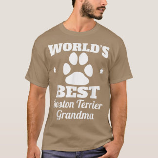 Camiseta O melhor cão de vovó de Boston Terrier do mundo