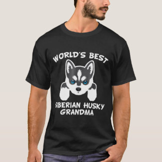 Camiseta O melhor casaco siberiano Cachorro Vovô Hu