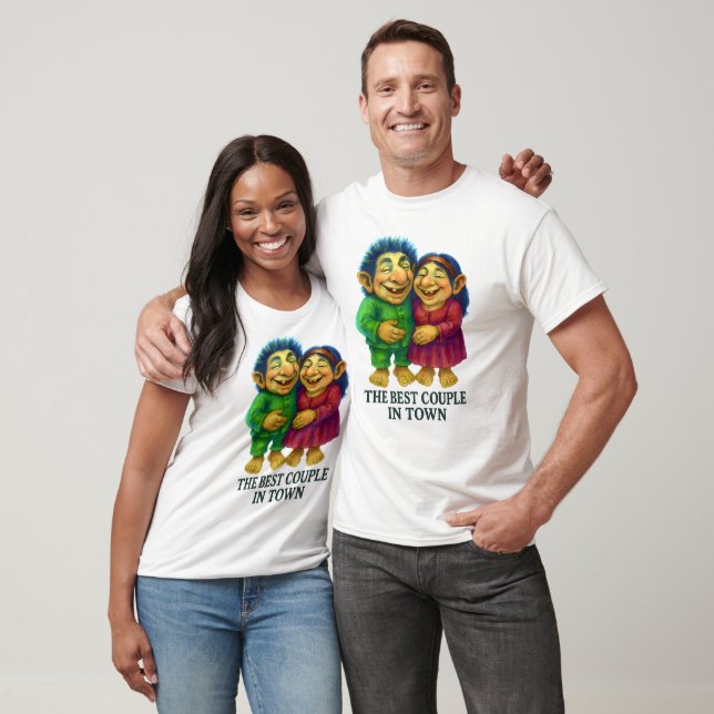 Camiseta O melhor Casal da cidade - Troll de fantasia bonit (Unissex)