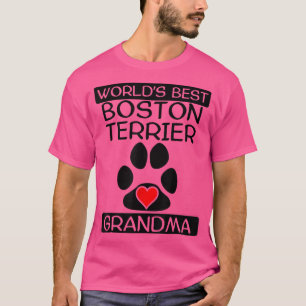 Camiseta O melhor coração da vovó terrier vovó de Boston do