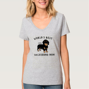 Camiseta O melhor Dachshund mamãe personalizou o nome do c