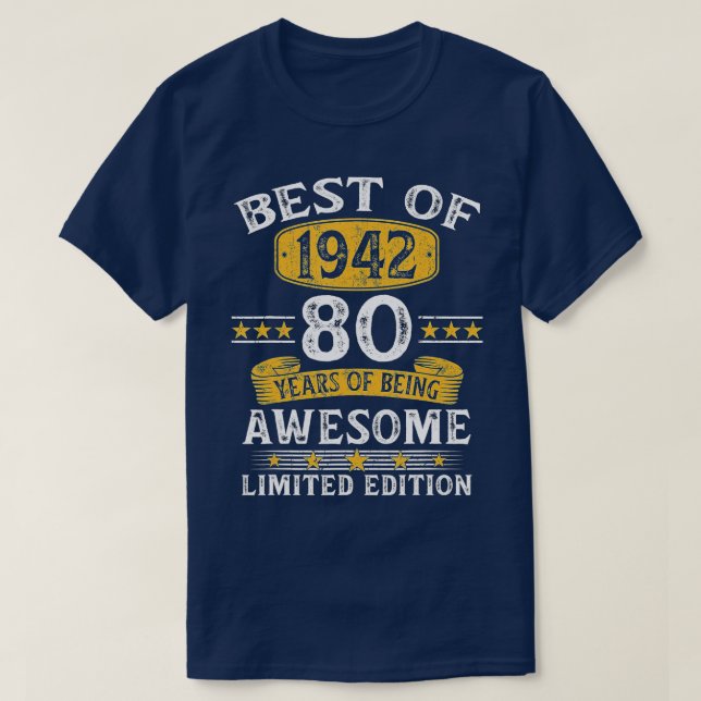 Camiseta O Melhor De 1942, 80 Anos, Oferta De Aniversário D (Frente do Design)