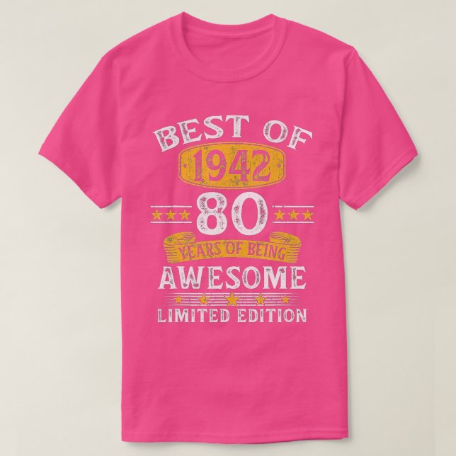 Camiseta O Melhor De 1942, 80 Anos, Oferta De Aniversário D (Frente do Design)