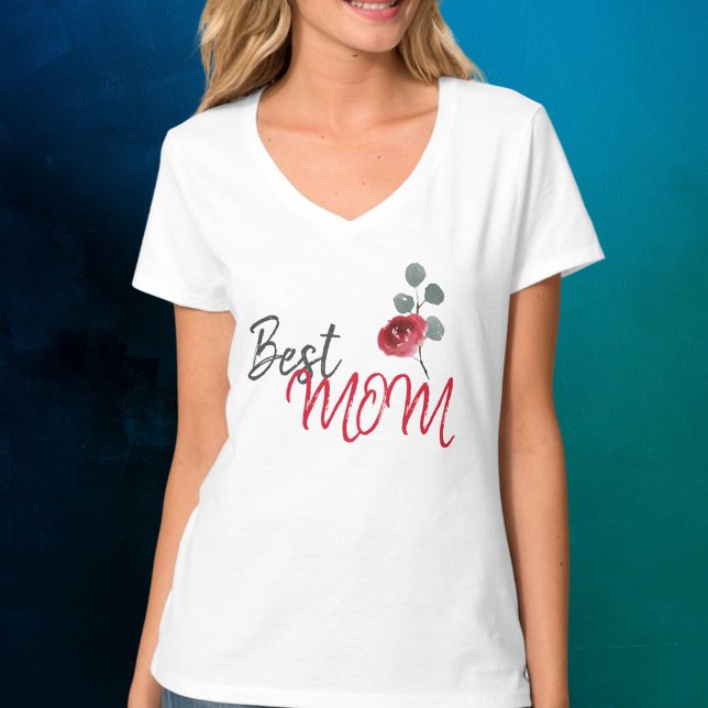 Camiseta O melhor dia da mãe, Watercolor Floral (Criador carregado)