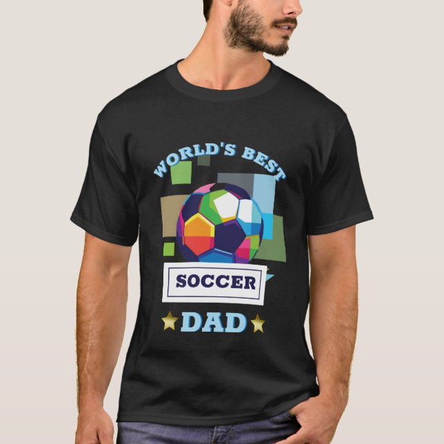 Camiseta O melhor Dia de os pais de Pai de futebol do mundo (Frente)