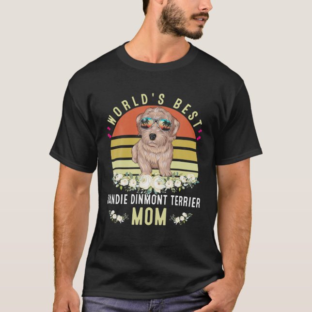 Camiseta O Melhor Dinmont Do Mundo Terrier Mãe Cachorro Mam (Frente)