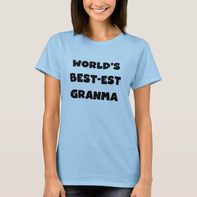 Camiseta O Melhor-est Granma do mundo preto e branco (Frente)