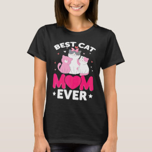 Camiseta O Melhor Gato Da Mãe E Coração Para As Meninas Da