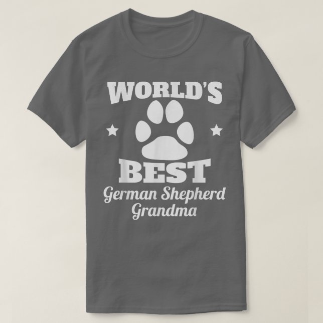 Camiseta O melhor German shepherd da vovó ao longo do mundo (Frente do Design)