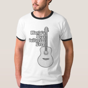 Camiseta O melhor guitarrista do mundo. preto e branco