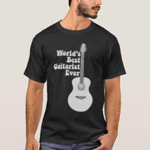 Camiseta O melhor guitarrista do mundo. preto e branco