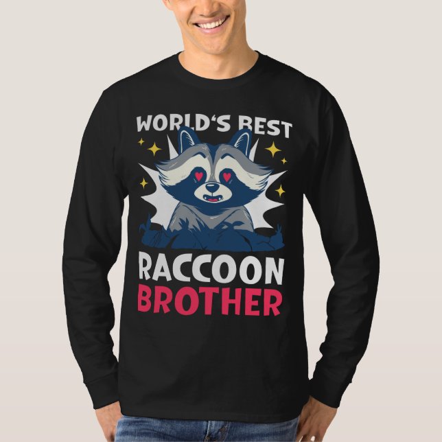 Camiseta O melhor irmão raccoon do mundo com um guaxinim (Frente)