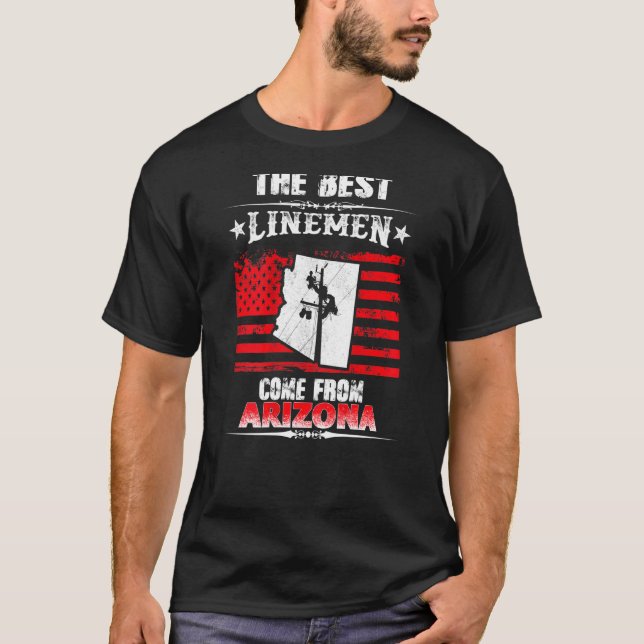 Camiseta O Melhor Linemen Vem Da Arizona Lineman (Frente)