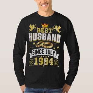 Camiseta O Melhor Marido Desde Julho De 1984 Casado Feliz