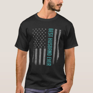 Camiseta O Melhor Marido Sempre Presente na Bandeira Americ