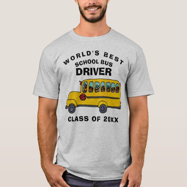 Camiseta O melhor motorista de ônibus escolar do mundo (Frente)