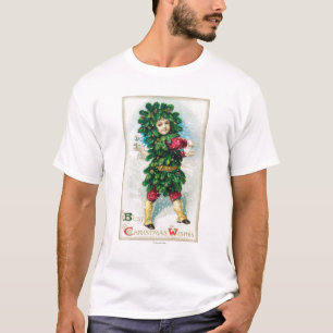 Camiseta O melhor Natal deseja o homem no casaco verde