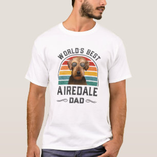 Camiseta O melhor Pai Airedale Terrier do mundo do Mens - C