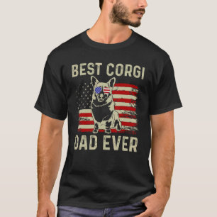 Camiseta O Melhor Pai Corgi Já Veio Nos Eua Flag Corgi