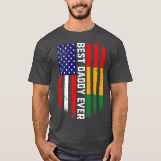 Camiseta O Melhor Pai da Bandeira Americana e Guiné
