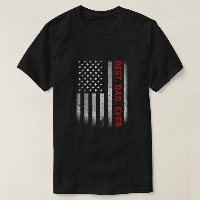 Camiseta O melhor Pai de Bandeira Americana (Frente do Design)