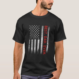 Camiseta O melhor Pai de Bandeira Americana