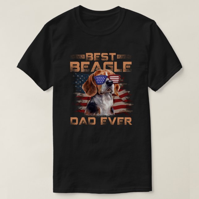 Camiseta O Melhor Pai De Beagle Alguma Vez Cachorra Na Amér (Frente do Design)