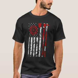 Camiseta O Melhor Pai De Bombeiros De Bandeira Americano Fa
