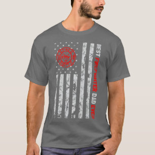 Camiseta O Melhor Pai De Bombeiros De Bandeira Americano Fa
