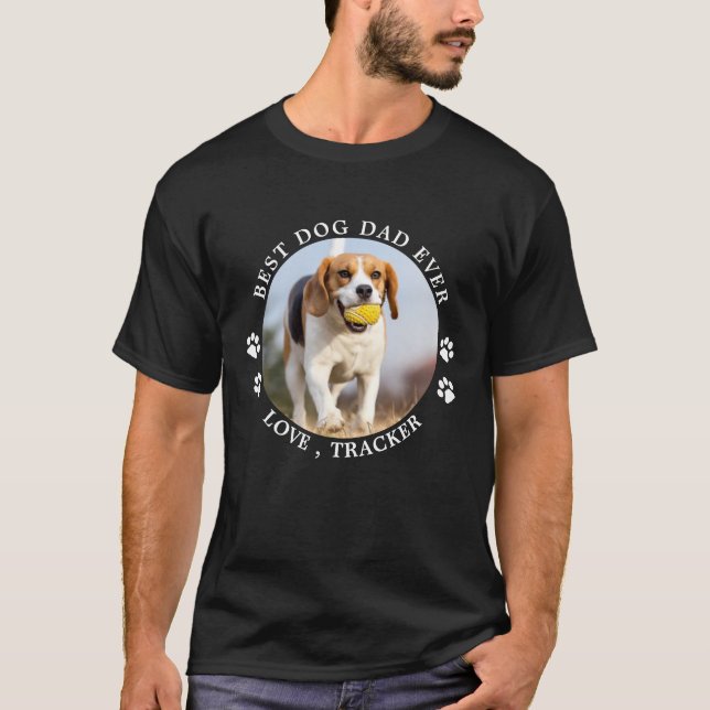 Camiseta O Melhor Pai De Cães Imprime Foto Pet Personalizad (Frente)