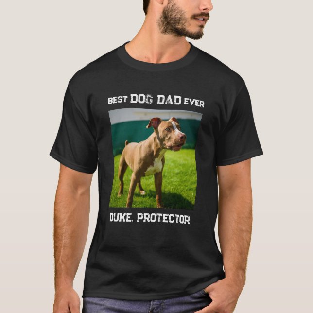 Camiseta O melhor Pai de cães nunca personalizou a fotograf (Frente)
