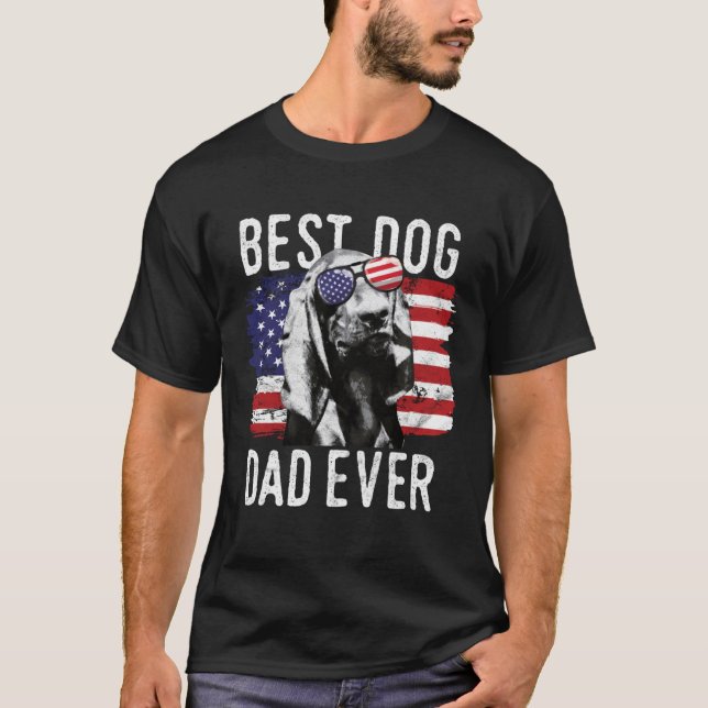 Camiseta O melhor Pai de cães preto e latão (Frente)