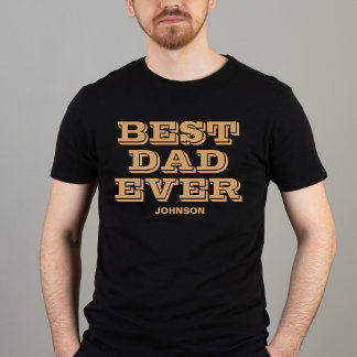 Camiseta O Melhor Pai De Dia de os pais Negro E Dourado Mod
