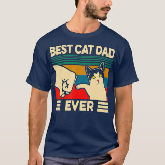 Camiseta O Melhor Pai De Gato Alguma Vez Homens Vintage Pul