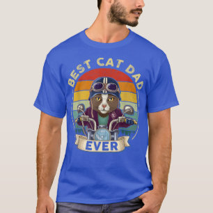 Camiseta O Melhor Pai De Gato De Vintage Em Motocicleta De