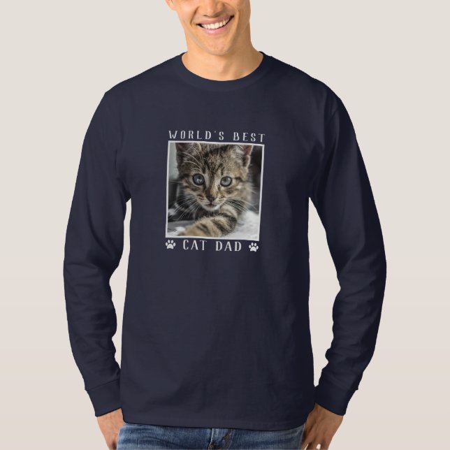 Camiseta O melhor Pai de gato do mundo imprime fotos em bra (Frente)
