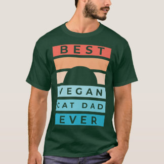 Camiseta o melhor pai de gato vegano que já teve um pai eng