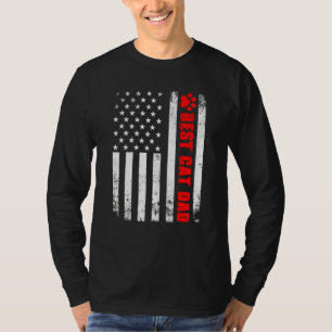 Camiseta O Melhor Pai De Gatos De Bandeira Nos Estados Unid
