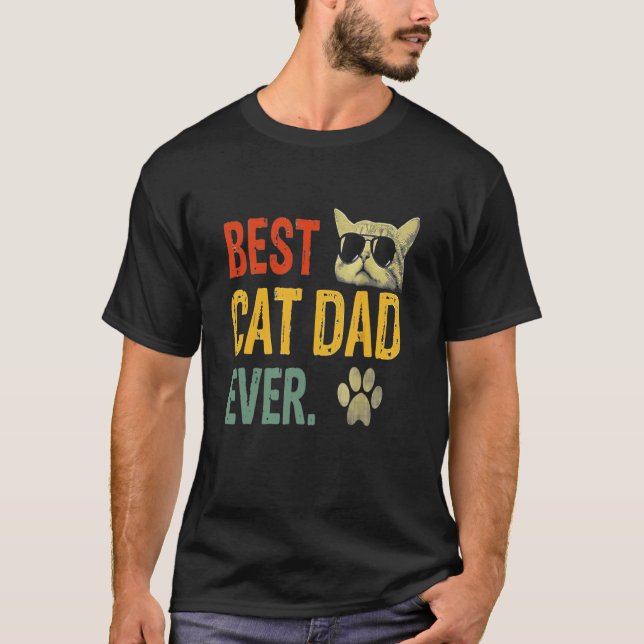 Camiseta O melhor Pai de gatos do mundo jamais visto  (Frente)