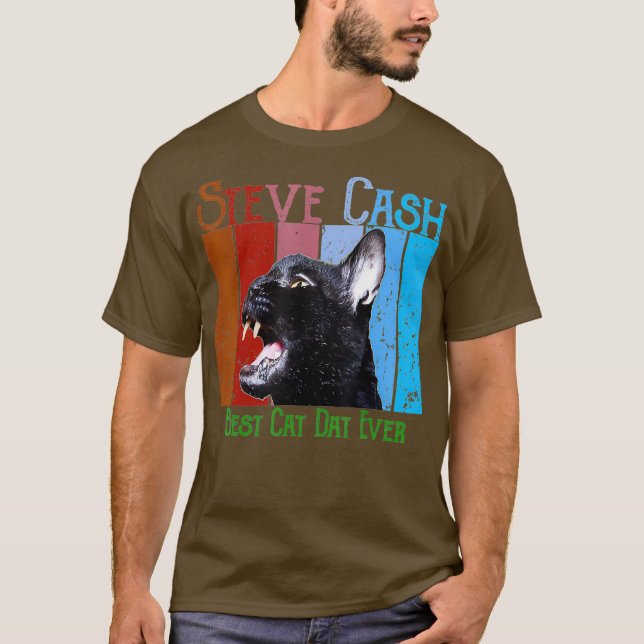 Camiseta O melhor pai de gatos do Steve Cash (Frente)
