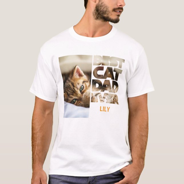 Camiseta O melhor pai de gatos personalizado (Frente)