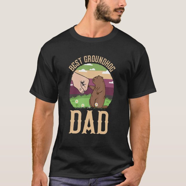 Camiseta O melhor Pai de Groundhog sempre no início do dia  (Frente)
