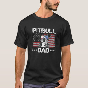 Camiseta O melhor Pai de Pitbull de sempre na bandeira amer