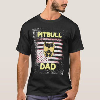 Camiseta O Melhor Pai de Pitbull Ever Patriótico de Bandeir